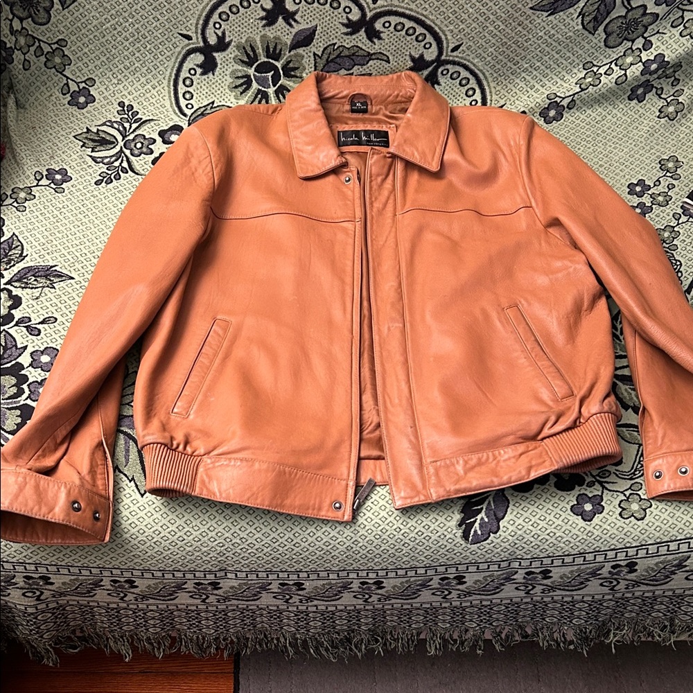 Nicole Miller Light Brown Leather Jacket